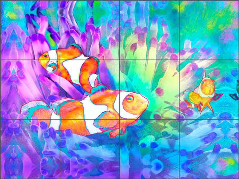 duBois Undersea Clown Fish Art Ceramic Tile Mural TDA035