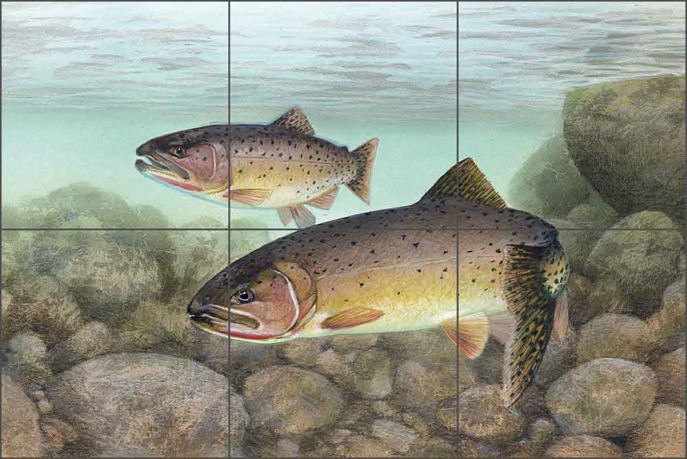 Cutthroat Trout by Tim Knepp Ceramic Tile Mural - TKA003