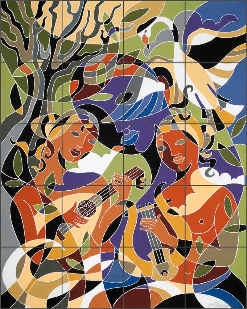 Lute by Traci O'Very Covey Ceramic Tile Mural TOC010