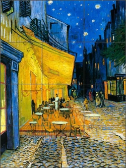 Cafe Terrace at Night by Vincent van Gogh Ceramic Tile Mural VVG009