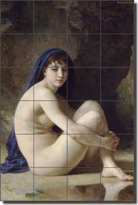 Bouguereau Old World Nude Ceramic Tile Mural 24" x 36" - WB2001