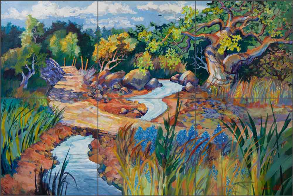 Red Granite by Warren Cullar Ceramic Tile Mural WC130