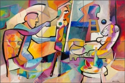 Artist and Model by Warren Cullar Ceramic Tile Mural WC135
