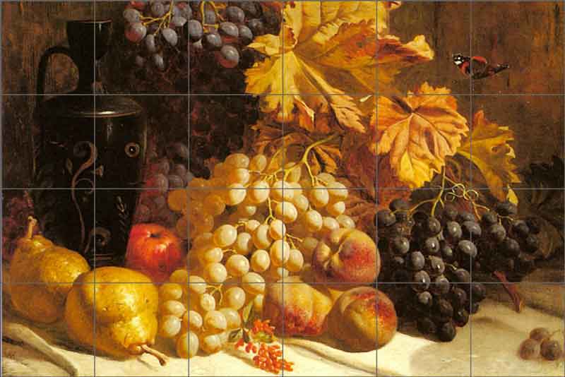 Hughes Grapes Fruit Ceramic Tile Mural - WH2001
