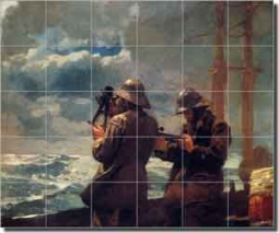 Homer Nautical Sailor Ceramic Tile Mural 36" x 30" - WH3003