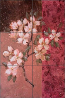 Spring Dogwood by Wilder Rich Ceramic Tile Mural - OB-WR783